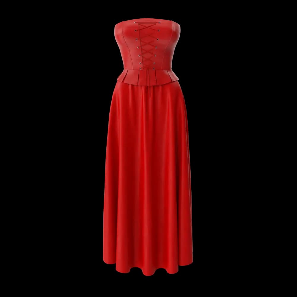 Conjunto Corsé de Cuero con Falda