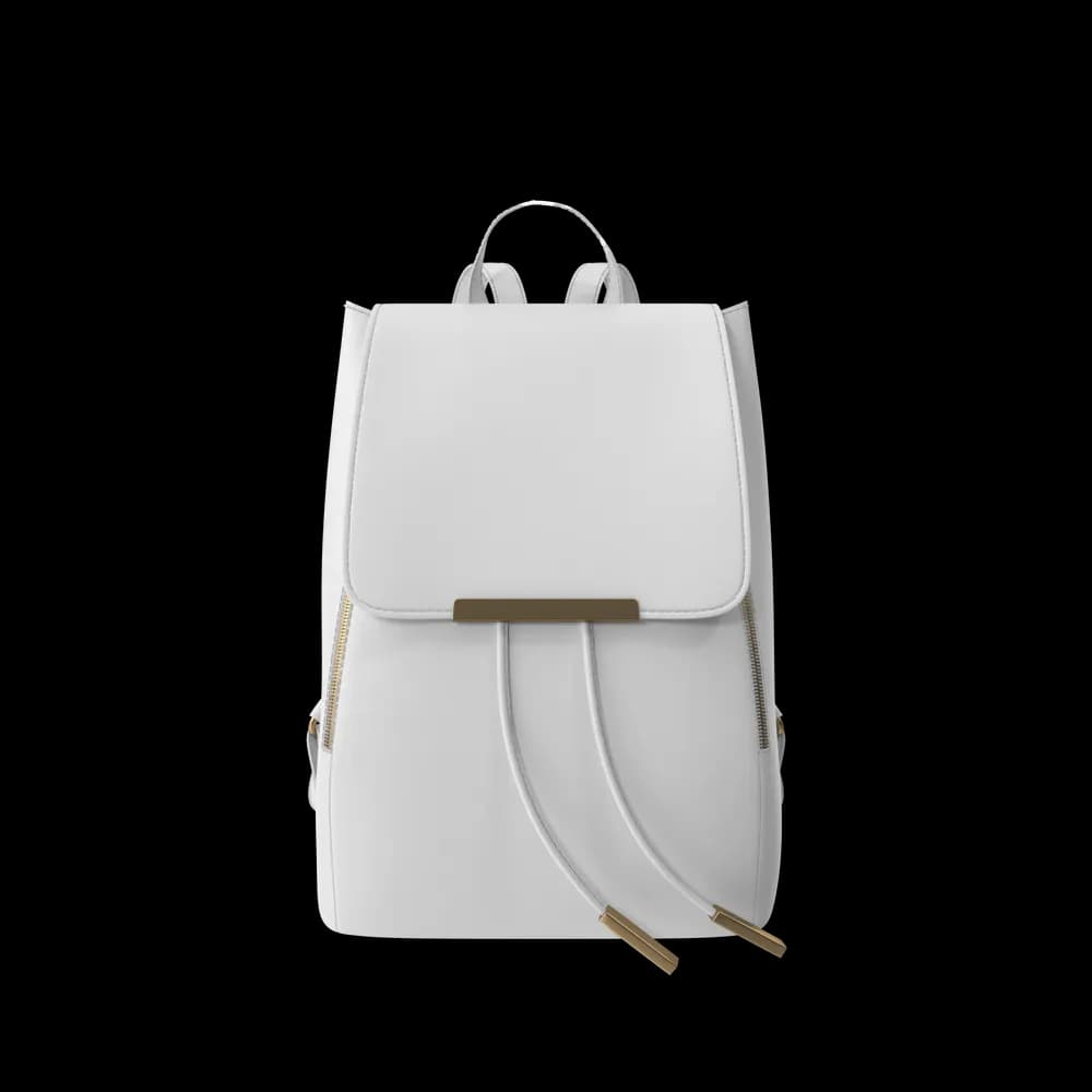 Mochila Branca Couro Sintético