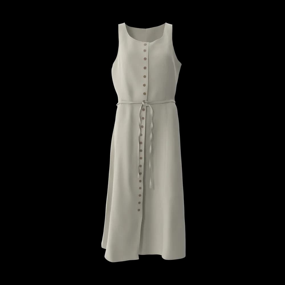 Vestido Gris Midi